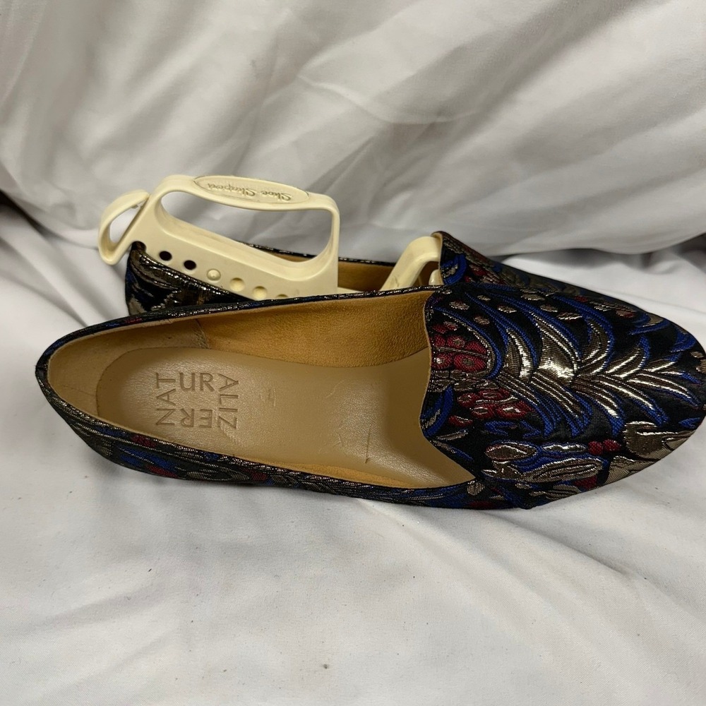 Naturalizer Emiline Womens Comfortable Fashion Flat Loafer Shoes - Black Multi - Picture 7 of 10